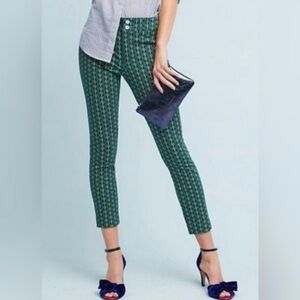 Anthropologie Women's Essential Slim Trouser Butterfly Print Size 2